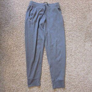 NWOT Under Armour Loose XS Gray Poly Joggers SweatPants Pockets Cuffed Pull On